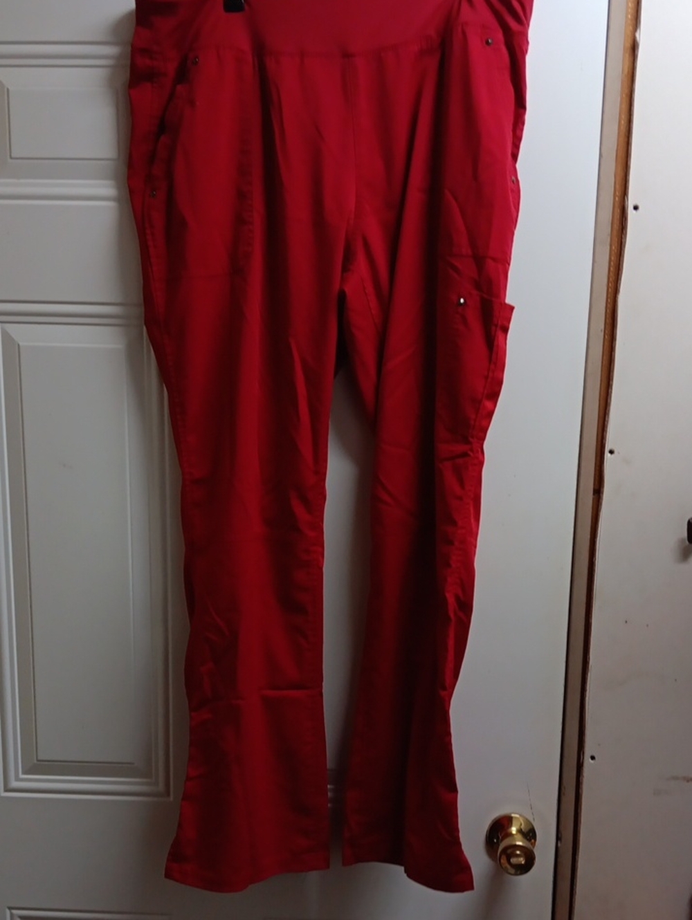 healing hands Straight-Leg Scrub Pants in Bright Red
